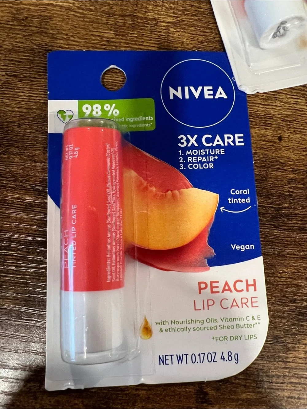 Nivea Lip Care Bundle 4 Pc Sealed Peach Care Cherry Ruby Tinted Shimmer